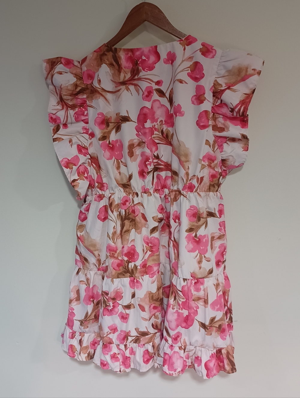 Abercrombie & Fitch Pink Floral Ruffle Mini Dress - Picture 6 of 9